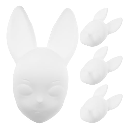 TOYANDONA 4 Stück Kaninchengesichtsmaske Cosplay-Masken Hasenmaske aus Papier Hase Cosplay leer Kostüm Damen Weiße Maske zum Dekorieren Maskerade unvollendete Maske Plastik TOYANDONA 4 Stück Kaninchengesichtsmaske Cosplay-Masken Hasenmaske aus Papier Hase Cosplay leer Kostüm Damen Weiße Maske zum Dekorieren Maskerade unvollendete Maske Plastik von TOYANDONA