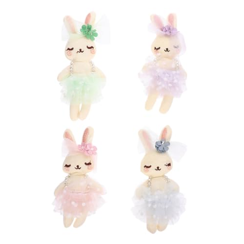 TOYANDONA 4 Stück Kaninchenpuppe Hasen-plüschtiere Kuscheltiere Plüschkaninchen Kaninchen- Kaninchen Plüsch Kleine Hasenpuppe Zubehör Für Kopfbedeckungen Kaninchenspielzeug Stoff von TOYANDONA