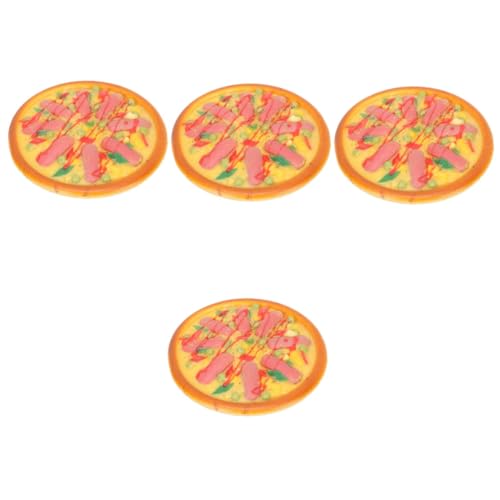 TOYANDONA 4 Stück Kinderspielzeug Fake-Food-Pizza Vorschulspiele Spielzeuge gefälschtes Essen Acrylscheiben zum Zuckerguss von Kuchen Simulation Lebensmittelmodell Miniatur Requisiten Wurst von TOYANDONA