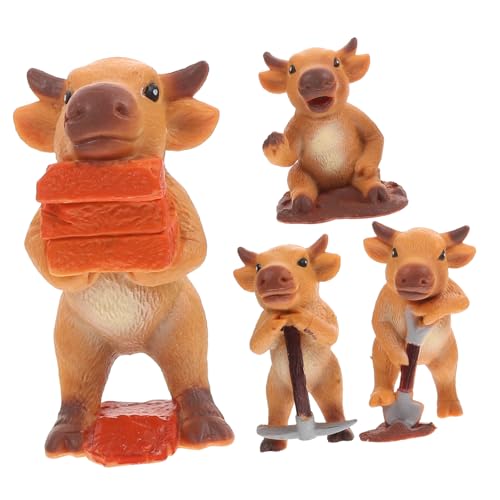 TOYANDONA 4 Stück Kreatives Teiliges Kuhmodell aus Hochwertigem Lustige Tierfiguren für Lernspielzeug Dekoration für Zuhause und für Freunde und Familie von TOYANDONA