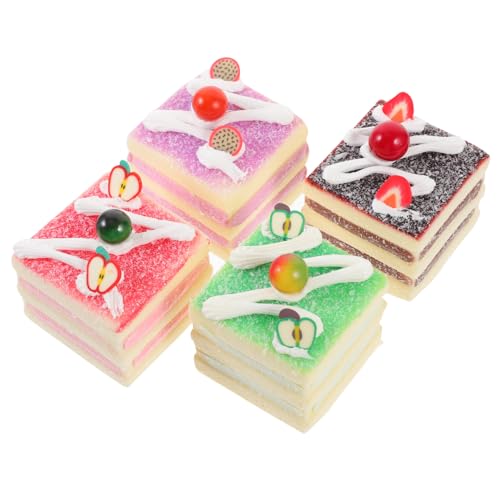 TOYANDONA 4 Stück Künstliche Tortenverzierung Simulation Kuchen Dessert Künstliches Kuchenmodell Simulierter Kuchen Simuliertes Kuchenmodell Künstlicher Fruchtkuchen Pu von TOYANDONA