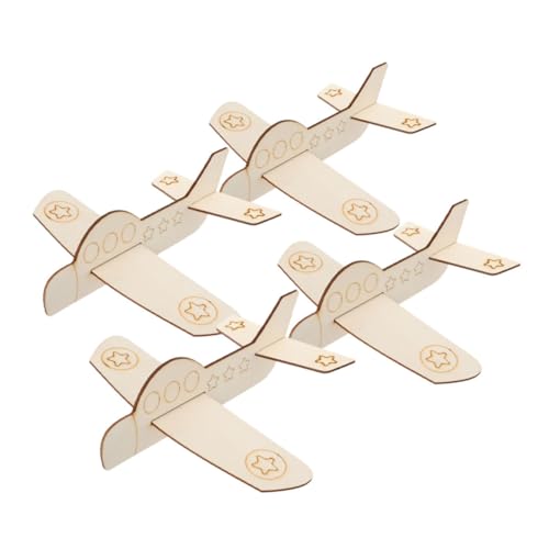 TOYANDONA 4stücke Unlackierte Holzflugzeuge Zum Ausmalen DIY Kreatives Spielzeug Für Im Klassenzimmer Oder Zuhause Blanko Flugzeug Modelle Aus Sicherem Holz Für Kreative Projekte von TOYANDONA