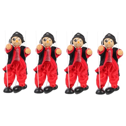 TOYANDONA 4 Stück Marionette Kinderspielzeug für Kinder Spielset für Kinder Clown-Puppen Spielzeuge Bauchrednerpuppen für Erwachsene Piratenpuppen für Kinder den Baby von TOYANDONA