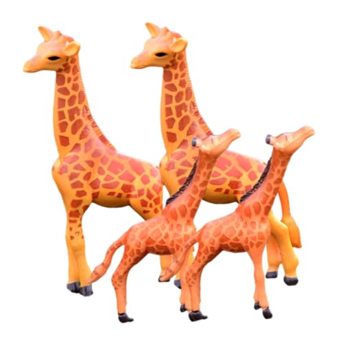 TOYANDONA 4 Stück Mikro Landschaftsdekoration Giraffenbecher Zootiere Giraffe Saugnapf Pop Tube Giraffe Stofftier Giraffenfiguren Plüschdrahtspielzeug Mini Garten Giraffe Statue von TOYANDONA