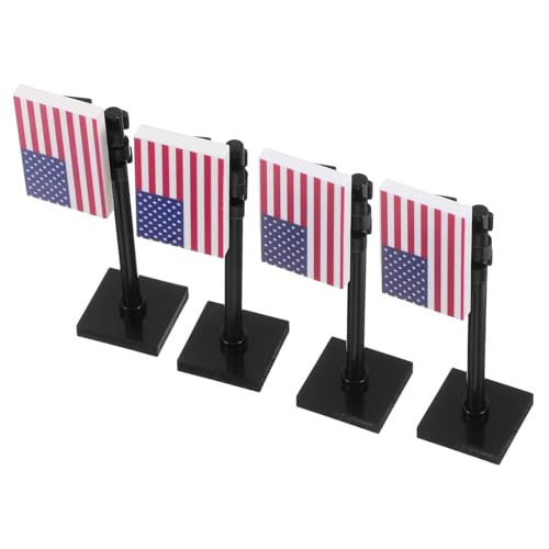 TOYANDONA 4 Stück Mini Amerikanische Flaggen Soldaten Bausteine für Unabhängigkeitstag Set für Rollenspiele und Kreative Szenen von TOYANDONA