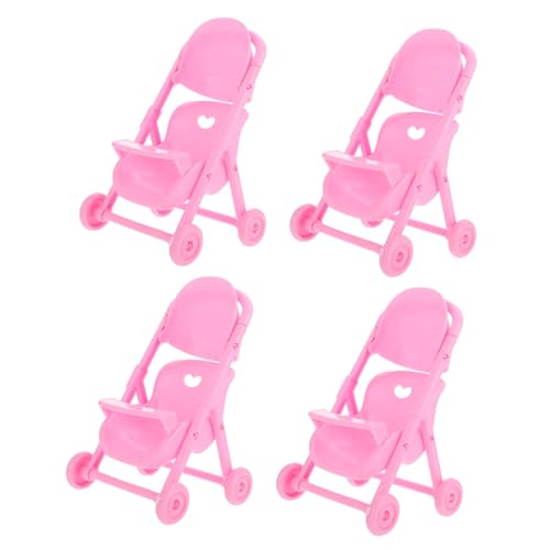 TOYANDONA 4 Stück Mini BB Car Rollenspiele für Kleinkind-Kinderwagen Rollenspiel für Kinderwagen Kinderspielzeug aus Kunststoff Abs Rosa von TOYANDONA