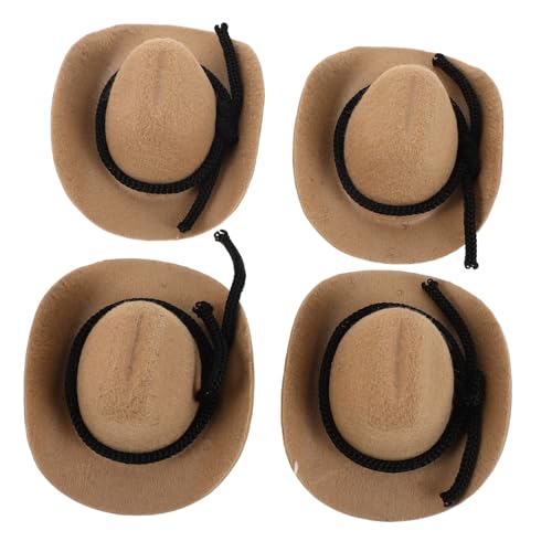 TOYANDONA 4 Stück Mini Cowboy Hüte Miniatur Western Hüte für Puppen Basteln für Party Dekoration TOYANDONA 4 Stück Mini Cowboy Hüte Miniatur Western Hüte für Puppen Basteln für Party Dekoration von TOYANDONA