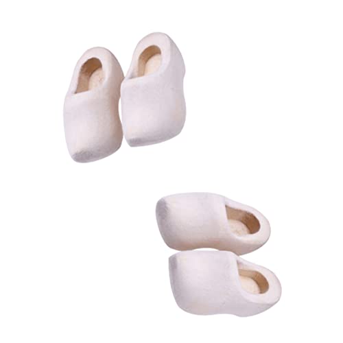 TOYANDONA 4 Stück Mini Holländische Holzschuhe Sammlerschuhe Miniatur Mini-high-Heel-Schuhe Miniatur-Schuhe Mini-fingerschuhe Miniaturen Unbemalte Mini Miniaturschuhe Zum Basteln Hausschuhe von TOYANDONA