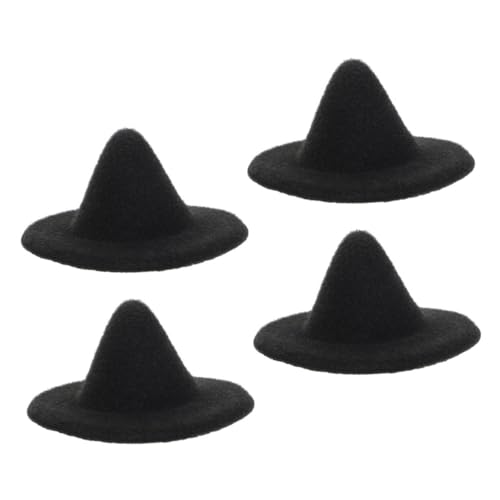TOYANDONA 4 Stück Mini-Zaubererhut Babypuppenkleidung wiedergeborene Babypuppen Mini-Halloween-Hexenhüte Windeln Mädchen Kleiner hexenhut Kleiner Hut Mini-Hüte Mini-Hexenhut Eva Black von TOYANDONA