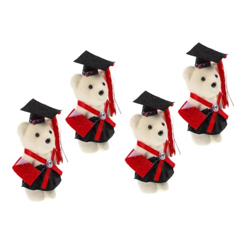 TOYANDONA 4 Stück Mini-plüschbär Als Bär Ornament Plüschbär Abschlussbär Vorhanden Entzückendes Bärenspielzeug Plüschspielzeug Kleine Bärenpuppe Schaum von TOYANDONA