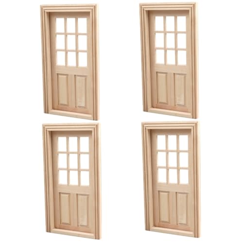TOYANDONA 4 Stück Mini-tür- Und Fenstermodell Mini-möbelstütze Winziges Möbelholz Dekorative Tür Für Mini- Winzige Holzmöbel Minitür Kleines von TOYANDONA