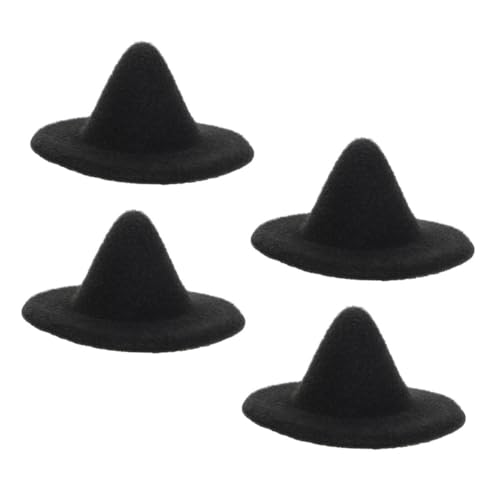 TOYANDONA 4 Stück Mini-zaubererhut Mädchen Babymützen Wiedergeborene Babypuppen Halloween-Dekorationen Babypuppenkleidung Mini-weinflaschenabdeckungen Hexenhüte Masse Mini-hüte Eva von TOYANDONA