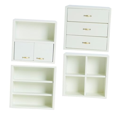 TOYANDONA 4 Stück Miniatur Bücherregal Teiliges Set Detailgetreues Puppenhaus Zubehör Kompakter Micro Bookcase für Mini Haus Dekoration und Fotorequisiten von TOYANDONA