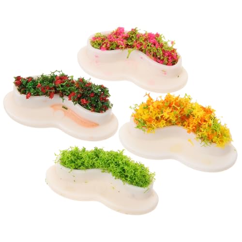TOYANDONA 4 Stück Miniatur Gartenbank Teiliges Miniatur Puppenhaus Bank Ornament Realistische Mini Gartenmöbel Deko Vielseitig für DIY Schlafzimmer und Puppenhaus Landschaft von TOYANDONA