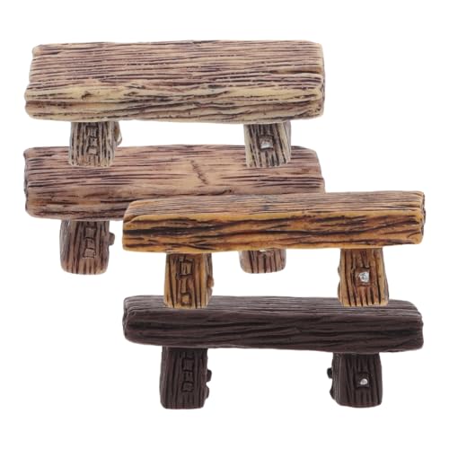 TOYANDONA 4 Stück Miniatur Gartenhocker Kunstharz Miniatur Stühle Zum Basteln Mikro Harz Bank Stuhl Puppenhaus Hocker Modell Mini Garten Landschaftsornament von TOYANDONA