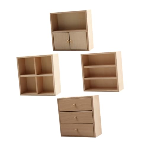 TOYANDONA 4 Stück Miniatur Holzschrank DIY Möbel aus Massivem Holz Teiliges Puppenhaus Regal Realistische Miniatur Schlafzimmer und Wohnzimmer Dekoration Kreatives Bastelspiel für Familien TOYANDONA 4 Stück Miniatur Holzschrank DIY Möbel aus Massivem Holz Teiliges Puppenhaus Regal Realistische Miniatur Schlafzimmer und Wohnzimmer Dekoration Kreatives Bastelspiel für Familien von TOYANDONA