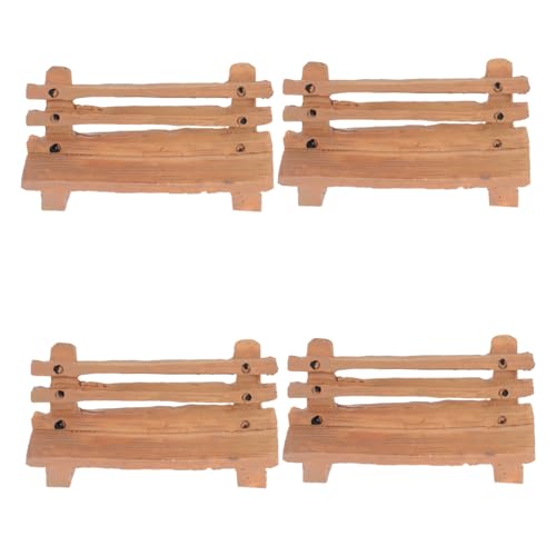 TOYANDONA 4 Stück Miniatur Teilig Realistische Miniaturmöbel aus Resin Vintage Strandstuhl Design Kleine Puppenhaus Stühle für DIY Basteln Wohn und Bürodekoration von TOYANDONA