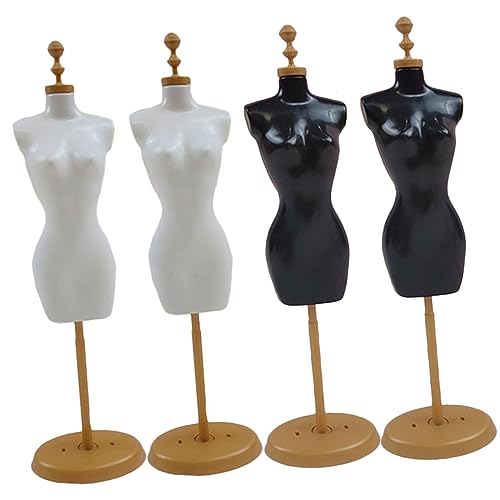 TOYANDONA 4 Stück Modellständer kleines Hauszubehör Kleiderschaufensterpuppen-Ausstellung Plüsch Miniatur kinderspielzeug Mini-Mannequin-Modell Schaufensterpuppenständer Abs von TOYANDONA