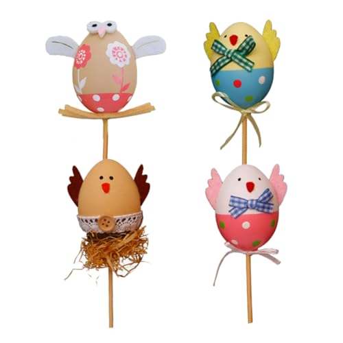 TOYANDONA 4 Stücke Ostereier Sticks Dekorationen Ostergeschenke für Jungen und Mädchen Osterkörbchenfüller Osterdekorationen von TOYANDONA