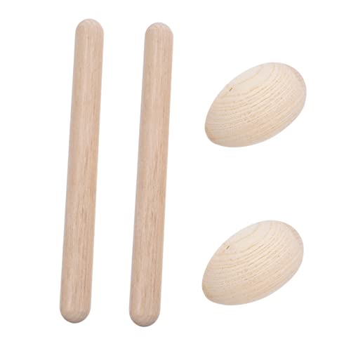TOYANDONA 4 Stück Percussion-Set Rhythmus-Stick für Schlaginstrumente Holzklaven Shaker Lummi-Stick Eierspielzeug aus Holz Rhythmus-Sticks Holz -Percussion -Instrument von TOYANDONA