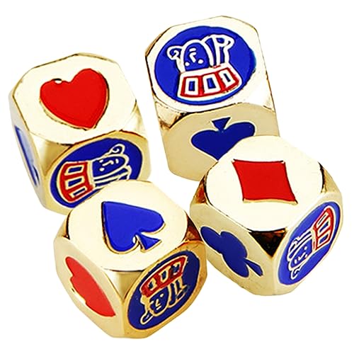TOYANDONA 4 Stück Poker Würfel Karneval Würfel Zubehör Für Würfelspiele Würfel- Tischspielwürfel Rollenspiel Würfel Festival Würfel Bastelwürfel Selber Machen Metall von TOYANDONA