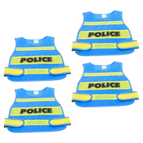 TOYANDONA 4 Stück Polizeiweste für Halloween Cosplay Rollenspiel Outfit für Kreative Spiele und Themenveranstaltungen für Partys und Klassenaktivitäten von TOYANDONA