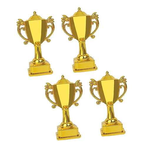 TOYANDONA 4 Stück Puppenhaus Mini Goldene Trophäe Modell 4 Stück Winzige Trophäe Mini Trophäe Mini Trophäe Cup Aufblasbare Trophäe Mini Fußball Trophäe Miniatur Mini Trophäen Spiel von TOYANDONA