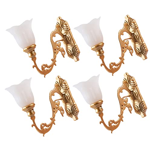 TOYANDONA 4 Stück Puppenhaus Wandleuchte Ideas genschenkideen Mini-Schreibtischlampe Miniatur-Puppenhaus Schreibtischlampen Modelle leuchtende Wandlampe Puppenhauslicht von TOYANDONA
