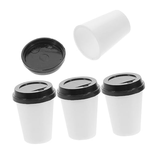 TOYANDONA 4-teiliges Miniatur-kaffeetassen-Set Für Puppenhaus Vintage-teetassen Miniatur-Requisiten Winzige Keramiktassen Für Puppenhaus- von TOYANDONA