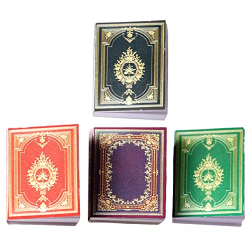 TOYANDONA 4 Stück Puppenhausbuch Kinderspielzeug Kleine Häuser Spielzeughaus Miniaturbücher Kleines Kinderbücher Kleine Häuser Ornamente Für Kinderbücher Minispielzeug von TOYANDONA