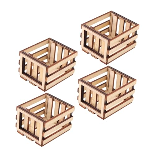 TOYANDONA 4 Stück Puppenhauskörbe: Miniatur-milchkiste Aus Holz – Mini-puppenhauskörbe, Winzige Aufbewahrungsbox, Korbmodelle, Puppenhausmöbel, Mikrolandschaft, Feengartenzubehör TOYANDONA 4 Stück Puppenhauskörbe: Miniatur-milchkiste Aus Holz – Mini-puppenhauskörbe, Winzige Aufbewahrungsbox, Korbmodelle, Puppenhausmöbel, Mikrolandschaft, Feengartenzubehör von TOYANDONA