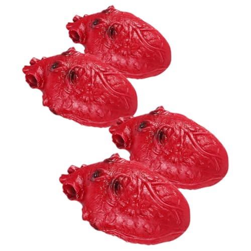 TOYANDONA 4 Stück Realistische Halloween Blutige Herz Requisiten Gruselige Simulation Menschlicher für Halloween Deko Schaurige Partyaccessoires und Scherzspielzeuge von TOYANDONA