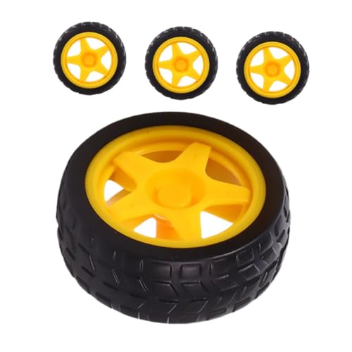 TOYANDONA 4 Stücke Auto Rad Spielzeug Für Jungen Und Mädchen Modell Rc Auto LKW Zubehör Flexible Gummi Konstruktion von TOYANDONA