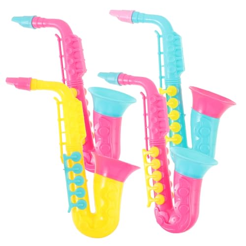 TOYANDONA 4 Stück Saxophon Blasspielzeug Musikinstrumente Musikspielzeug Saxophon Anfänger Saxophon Musikinstrument Modell Für Bühneninstrumente Spielzeugmodelle Saxophon von TOYANDONA
