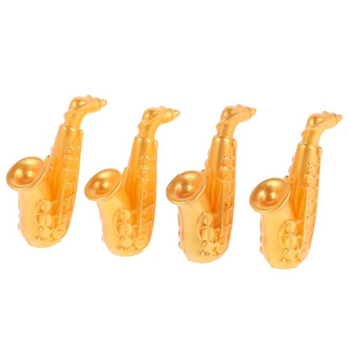 TOYANDONA 4 Stücke Mini Saxophon Musik Modelle Für Kinder Sammeln Miniatur Instrumente Harz Saxophone Für Puppenhaus von TOYANDONA