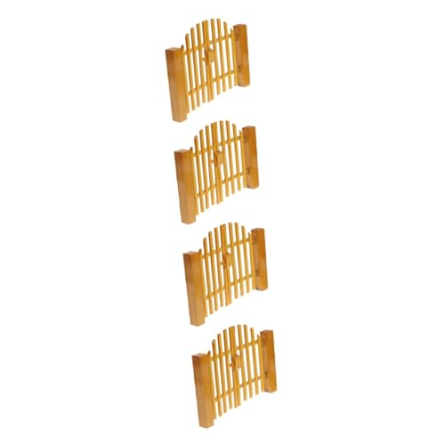 TOYANDONA 4 Stück Simulationsornamente aus Holztüren draussen Holzmöbel Modelle tortendeko Einschulung Möbelmodell aus Holz die simulierte Holztür empfindlich Zubehör der Zaun hölzerne Tür von TOYANDONA