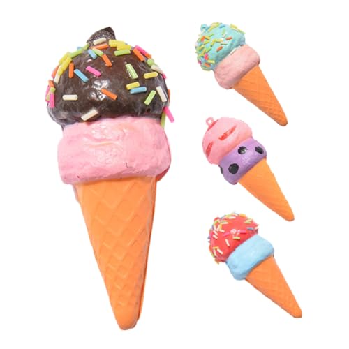 TOYANDONA 4 Stück Simulierte Eisspielzeug Gefälschtes Eistütenspielzeug gefälschte Eiscreme-Requisiten multifunktionales gefälschtes künstliche Eiscreme-Requisiten Pu von TOYANDONA