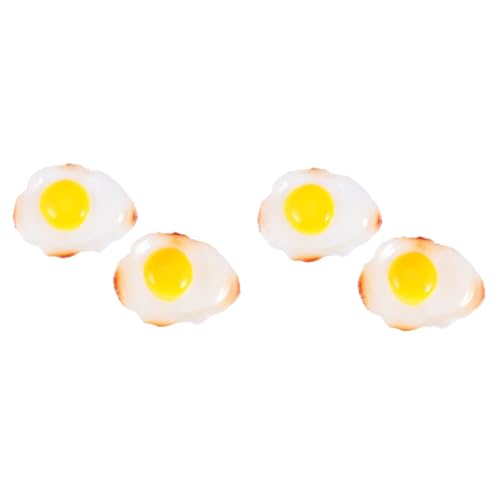 TOYANDONA 4 Stück Simulierte pochierte Eier nachgemachtes pochiertes Ei Simulation pochiertes Ei Modelle Fake-Dekor für pochierte Eier künstliche Requisiten für pochierte Eier Steak Zubehör von TOYANDONA