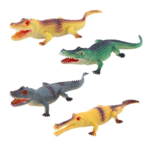 TOYANDONA 4 Stück Simuliertes Krokodilmodell Tierfiguren Krokodilfiguren Für, Alligatorkostüm Für Realistisches Alligatormodell Tierfigur Plastik von TOYANDONA