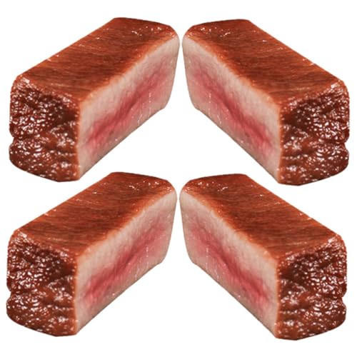 TOYANDONA 4 Simuliertes Steak Spielzeuge küchendekoration gefälschtes gekochtes Fleisch gefälschte Steakverzierungen Modelle Conure-Essen gefälschtes Fleisch-Lebensmittelmodell Reifen von TOYANDONA
