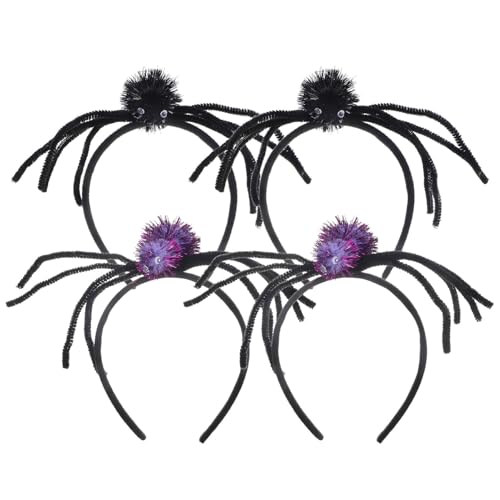 TOYANDONA 4 Stück Spinnen-stirnband Spinnenkopfbedeckung Halloween Kostümstirnbänder Halloween-cosplay-stirnbänder Spinnennetz Haarband Halloween-cosplay-stirnband Haarball TOYANDONA 4 Stück Spinnen-stirnband Spinnenkopfbedeckung Halloween Kostümstirnbänder Halloween-cosplay-stirnbänder Spinnennetz Haarband Halloween-cosplay-stirnband Haarball von TOYANDONA