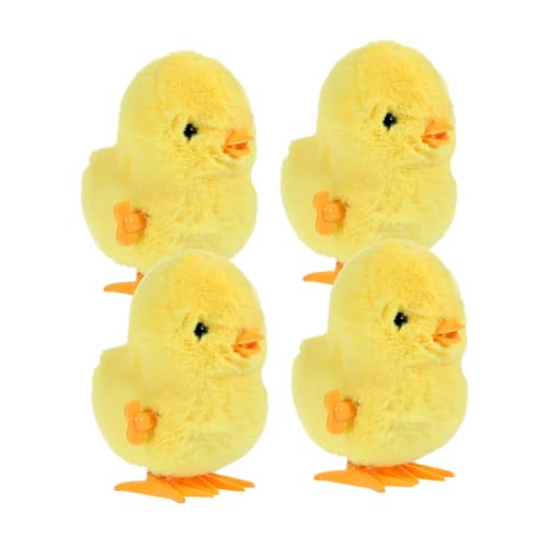 TOYANDONA 4 Stück Springendes Gelbes Huhn Küken Kükenspielzeug Aufwinden Aufziehspielzeug Für Kleinkinder Zum Aufziehen Osterkorbfüller Plastik Yellow von TOYANDONA