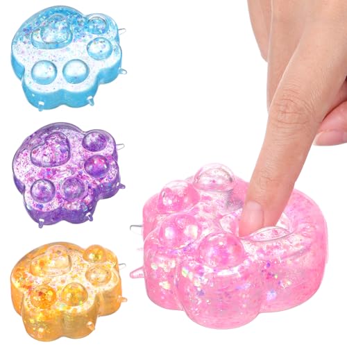 TOYANDONA 4 Stück Squishy-Spielzeuge – Weiches Zappel-Quetschspielzeug Zum Stressabbau Für Zuhause Büro Und Reisen Kawaii Tierpfoten-Kneifspaß Und Sensorisches Spielzeug von TOYANDONA