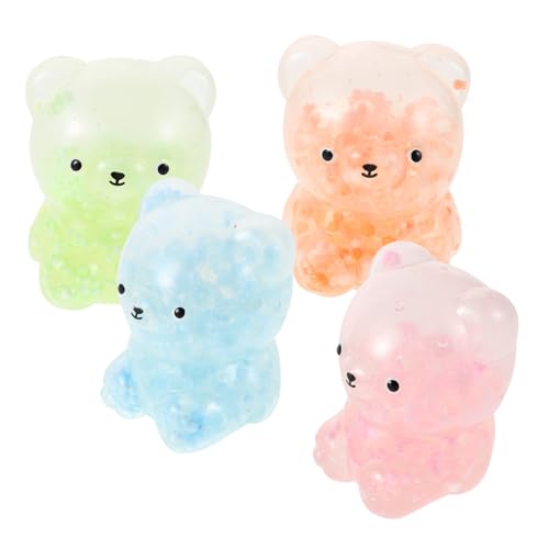 TOYANDONA 4 Stück Stressball Bär Buntes Stressabbauende Sammelbare Tierfiguren Partygeschenke für Erwachsene Dekorative Antistress-spielzeuge von TOYANDONA