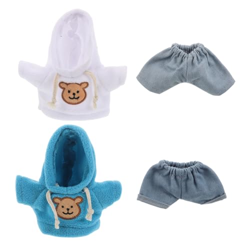 TOYANDONA 4 Stück Teiliges Bear Outfit aus Baumwolle für Kuscheltiere Hoodie Jeans DIY Plüschkleidung für Kleine Plüschbären Stabiles Bequemes Kostüm für Stofftier Zubehör von TOYANDONA