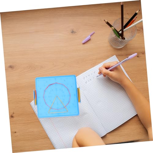 TOYANDONA 4 Stück Teiliges Doppelseitiges Nagelbrett aus Kunststoff Geobrett Lernspielzeug für Grundschüler Mathematik Unterrichtshilfe Sicher und Kindgerecht Zufällige Farbe von TOYANDONA