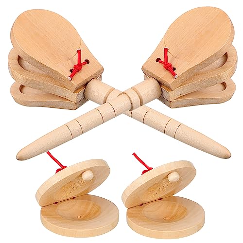 TOYANDONA 4 Stück Teiliges Holz Kastagnetten mit Griff Langlebiges Musikinstrument für Rhythmus und Koordinationsförderung Geeignet für Musikunterricht und Frühe Musikalische Bildung TOYANDONA 4 Stück Teiliges Holz Kastagnetten mit Griff Langlebiges Musikinstrument für Rhythmus und Koordinationsförderung Geeignet für Musikunterricht und Frühe Musikalische Bildung von TOYANDONA