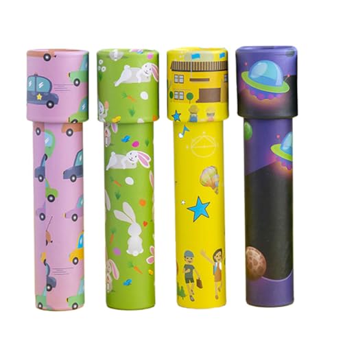 TOYANDONA 4 Stück Teiliges Kinderkaleidoskop für Pädagogisches Lernspielzeug mit Drehbarem Prisma Farbenerkennung Fördert Kreativität und Beobachtungsfähigkeit Geschenk für Zufällige Farbe von TOYANDONA