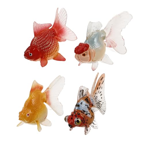 TOYANDONA 4 Stück Teiliges Koi Fisch Figuren Realistische Goldfisch Deko für Aquarium und Miniteich Kindersicheres Material Schwimmende Fische mit Detailgetreuer Gestaltung für von TOYANDONA