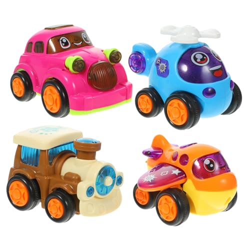 TOYANDONA 4 Stück Teiliges Kompakte Spielzeugautos Pull Back Funktion Lustige Kinderfahrzeuge für Jungen und Mädchen Ab Jahren Leicht Tragbar ohne Batterien Energiesparend Zufällige Farbe von TOYANDONA